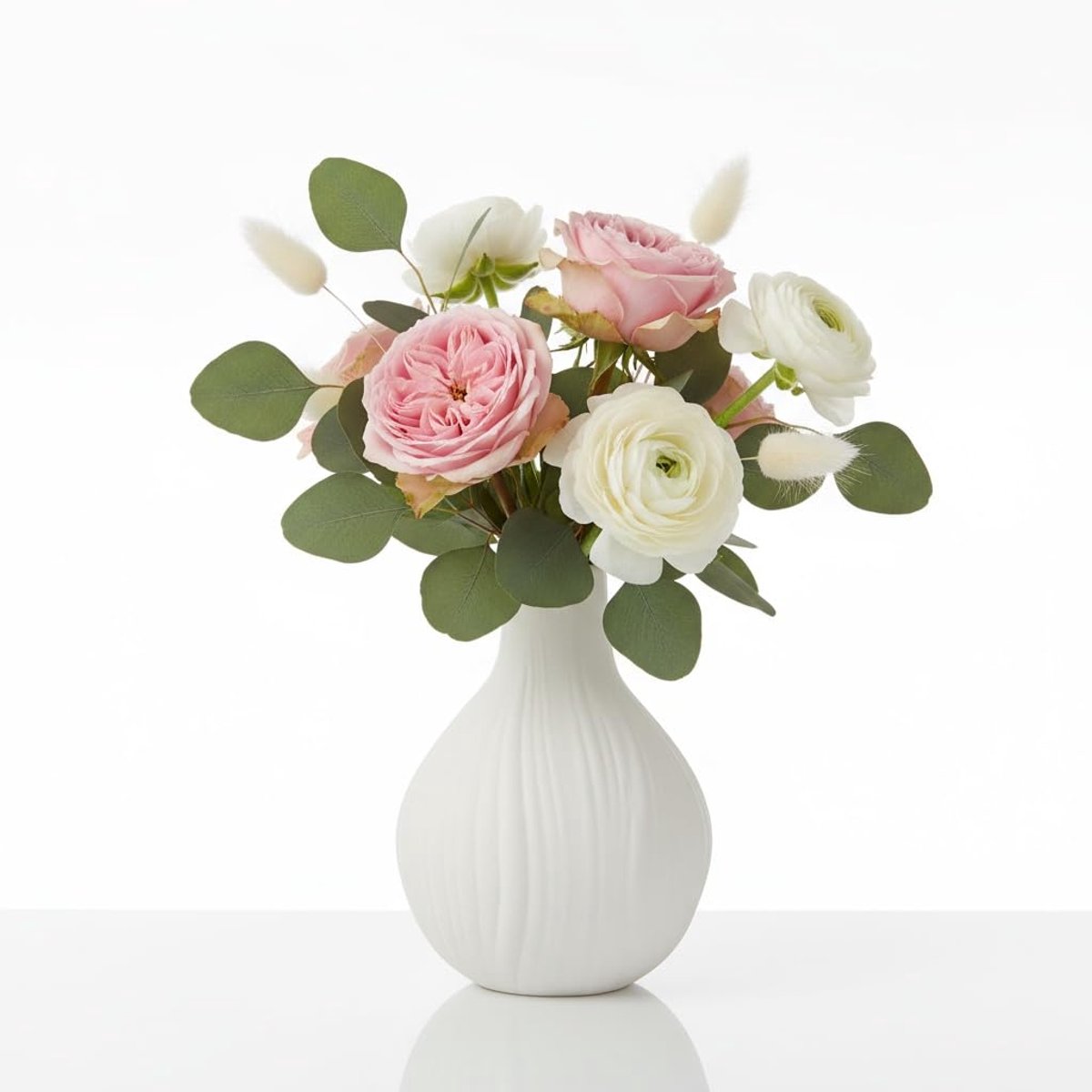 Vaas, Boheemse Bloemenvazen Esthetisch, Witte Vaas, Modern Noors Stijl, Kleine Ronde Tafelvazen voor Woonkamer, Slaapkamer, Kantoordecoratie