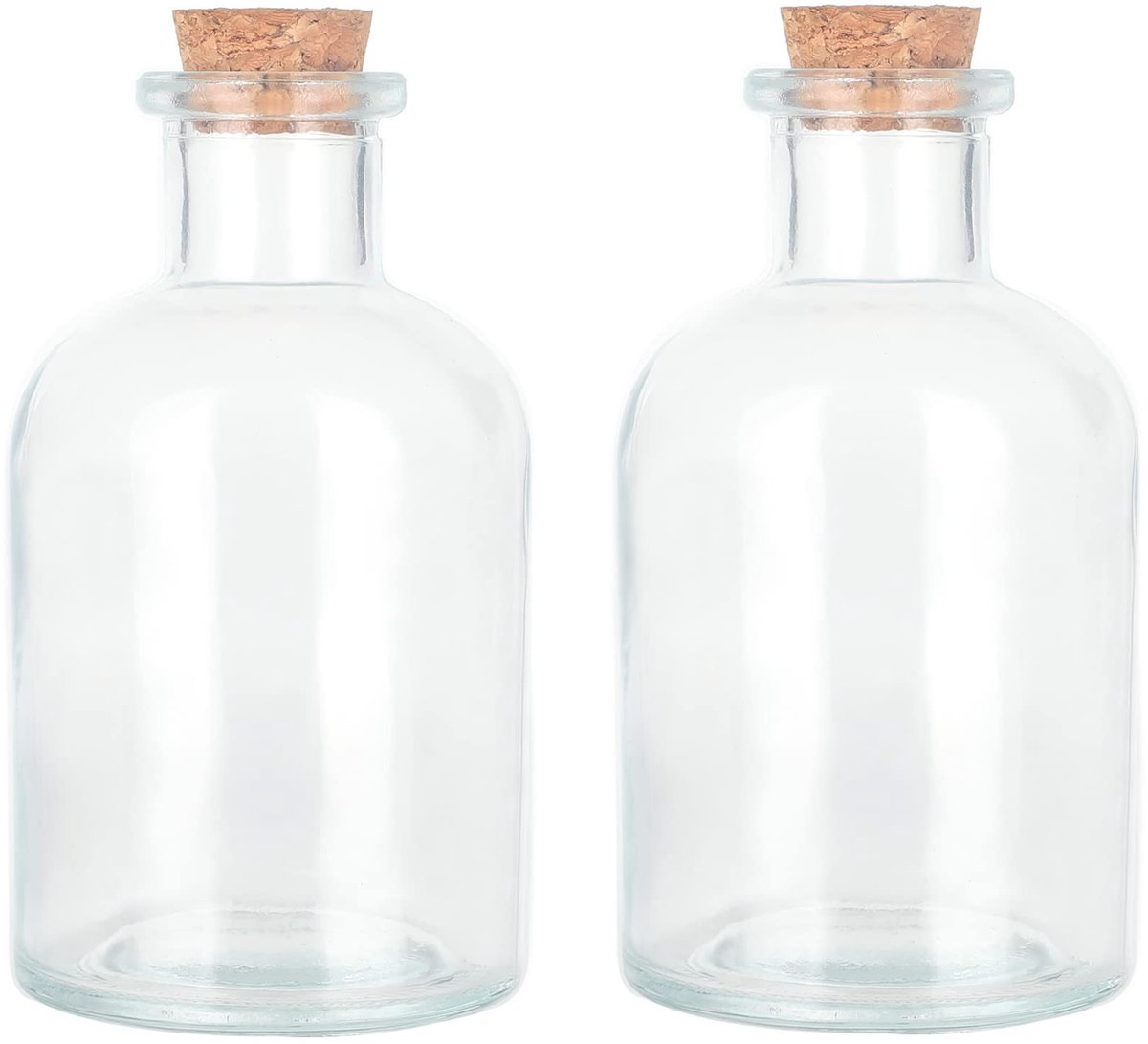 Decoratieve Glazen Flessen - 150 ml Ronde Flessen (2 Stuks)