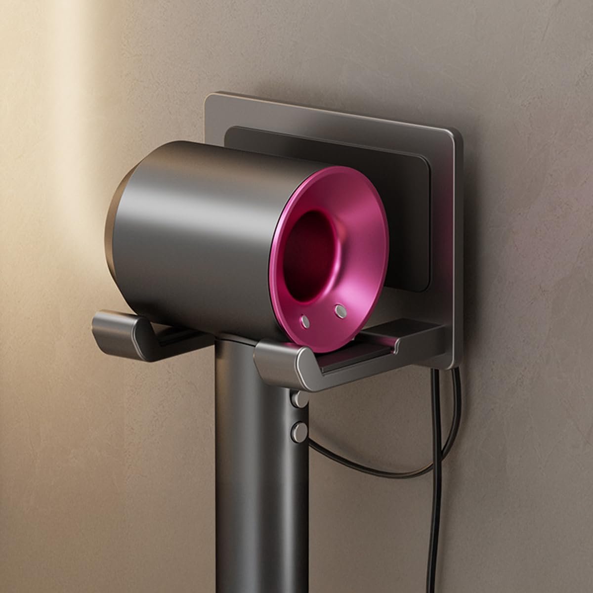 Zonder Boren, FANXIYA Zelfklevende Haardroger Houder van Aluminium, Haardroger Opslaghouder, Haardrogerhouder Geschikt voor Badkamer Hair DryerHolder no Drilling (Grijs)