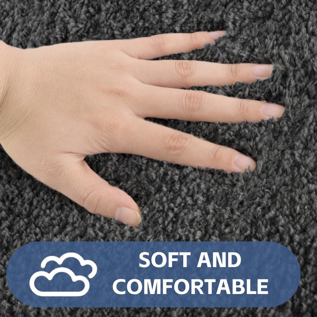 Absorberende toiletmat, antislip extra zachte badkamermat, microvezel pluizig ruig toilettapijt, machinewasbaar, sneldrogende badmat voor badkamer, U-vorm, dik toilettapijt, 50 x 40 cm