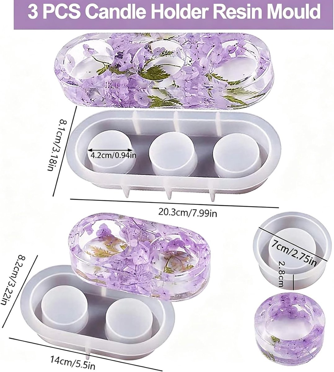 Mallen Siliconen Kaarsenhouder Mould Theelicht Kaarsenhouder Siliconen Mallen Epoxy Gietvorm DIY Decoratie Ambachten voor Home Party Ornament