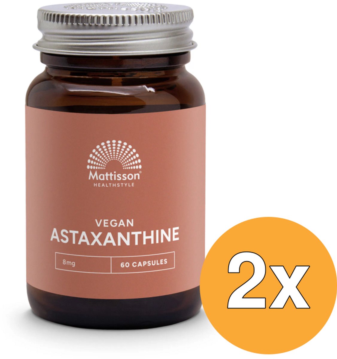 2x Mattisson Vegan Astaxanthine 8mg (60 vega capsules)