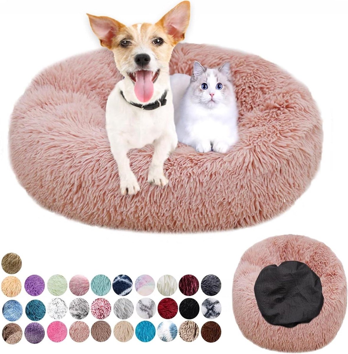 Huisdier Mand - Hondenmand Kattenmand - Comfortabel Slapen - Verhoogde Rand - 40 cm - Roze