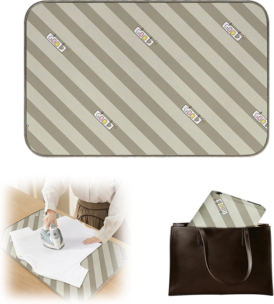 SnelShoppen - Table Ironing Mat 70x40 cm, Strijkmat voor Tafel, Draagbare Antislip & Hittebestendige Strijkmat met Stoombescherming, Geschikt voor Kle