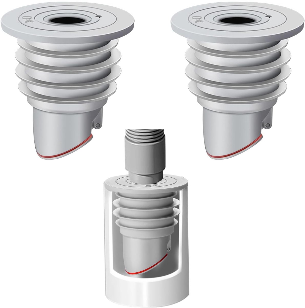 Dailygoods- Afvoerslangafdichting 2 Stuks - Siliconen Afdichtingsring - Afdichtingsring voor Afvoerslang - PVC Materiaal - Ideaal voor Wasmachine - Bescherming tegen Terugstroming - Afvoerplug