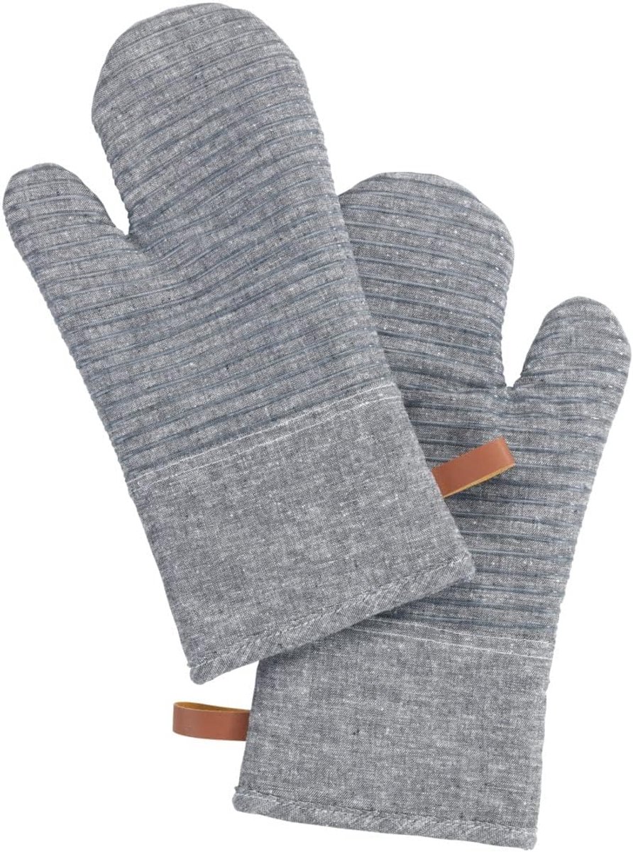 Thijox - Ovenhandschoenen met Siliconen Noppen, Grijze Keukenhandschoenen voor Stevige Grip, 1 Paar, Wasbaar, Ideaal voor Bakplaten en Potten, Keukena