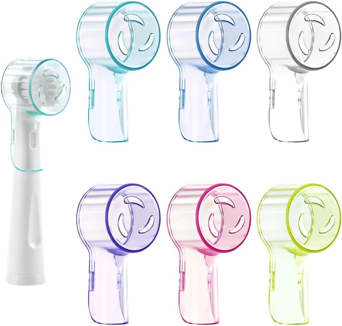 Thijox - Beschermende afdekking voor elektrische tandenborstelkoppen - Stofdicht, herbruikbaar, hygiënisch, 6 stuks - Geschikt voor Oral B en iO-serie