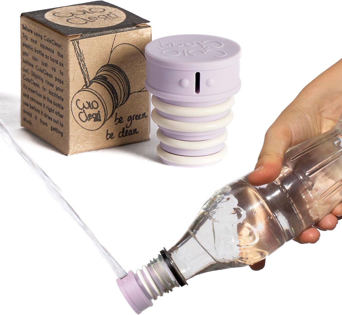 Thijox - CuloClean Draagbaar Bidet voor Toilet, Camping en Reizen - Ecologisch, Mini, Persoonlijk, Compatibel met Elke Fles, Lila