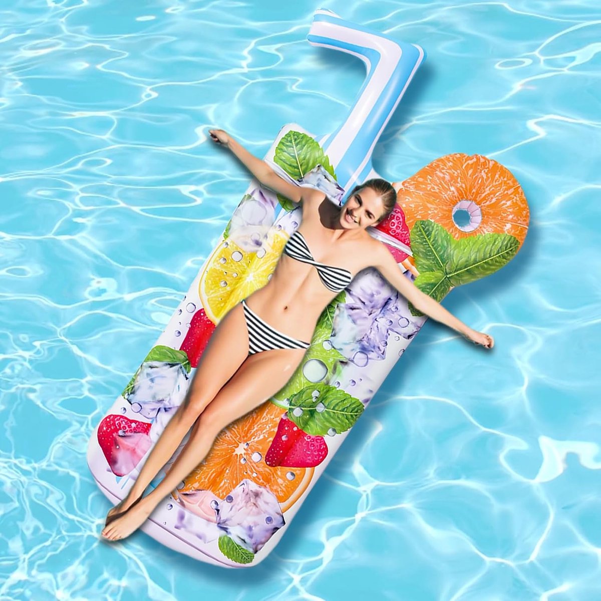 Thijox - Opblaasbaar Luchtmatras voor Zee en Zwembad, 176 x 80 cm, Watermatras voor Volwassenen, Perfect voor Zomerplezier, Zwemmatras, Zwemaccessoire