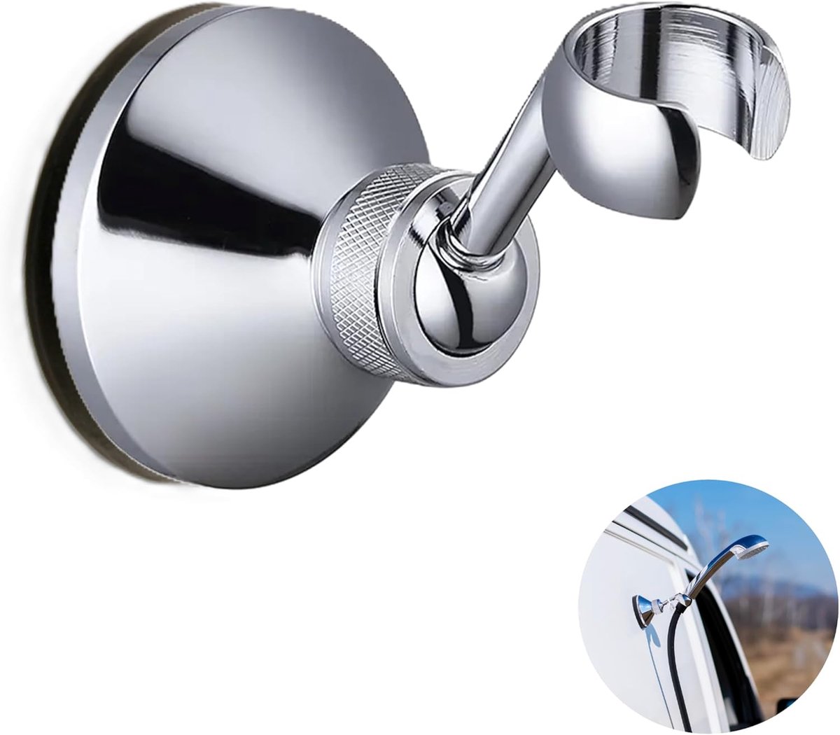Thijox - Magnetische Douchekophouder 360 Graden Draaibaar - Robuuste en Duurzame Messing Houder - Water- en Roestbestendig - Perfect voor Camper, Best