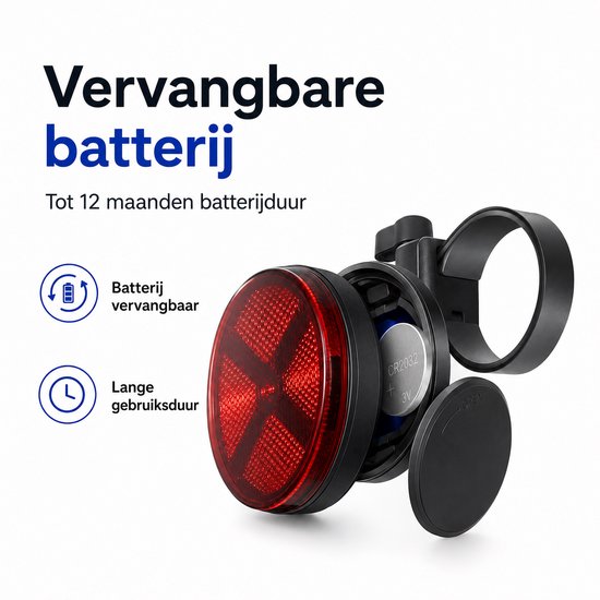 GPS tracker fiets – Werkt met Apple Find My & Android Find Hub - Inclusief GPS tracker - Fietsreflector - Zonder abonnement - Onbeperkte lokalisering - Vervangbare batterij - Met geluidssignaal - Fiets tracker - Anti diefstal - Waterdicht