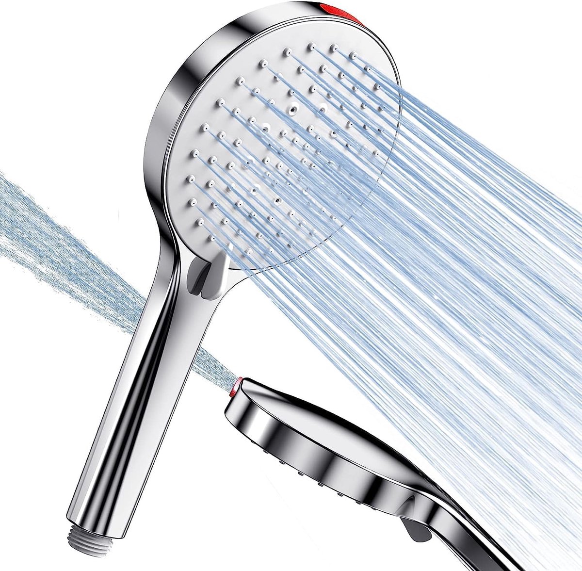 Thijox - Waterbesparende Douchekop 9 l/min, Handdouche met 5 Straalmodi, Hoge Druk, 125 mm, Duurzaam PC/ABS Materiaal, Ideaal voor Badkuipen en Huisdi