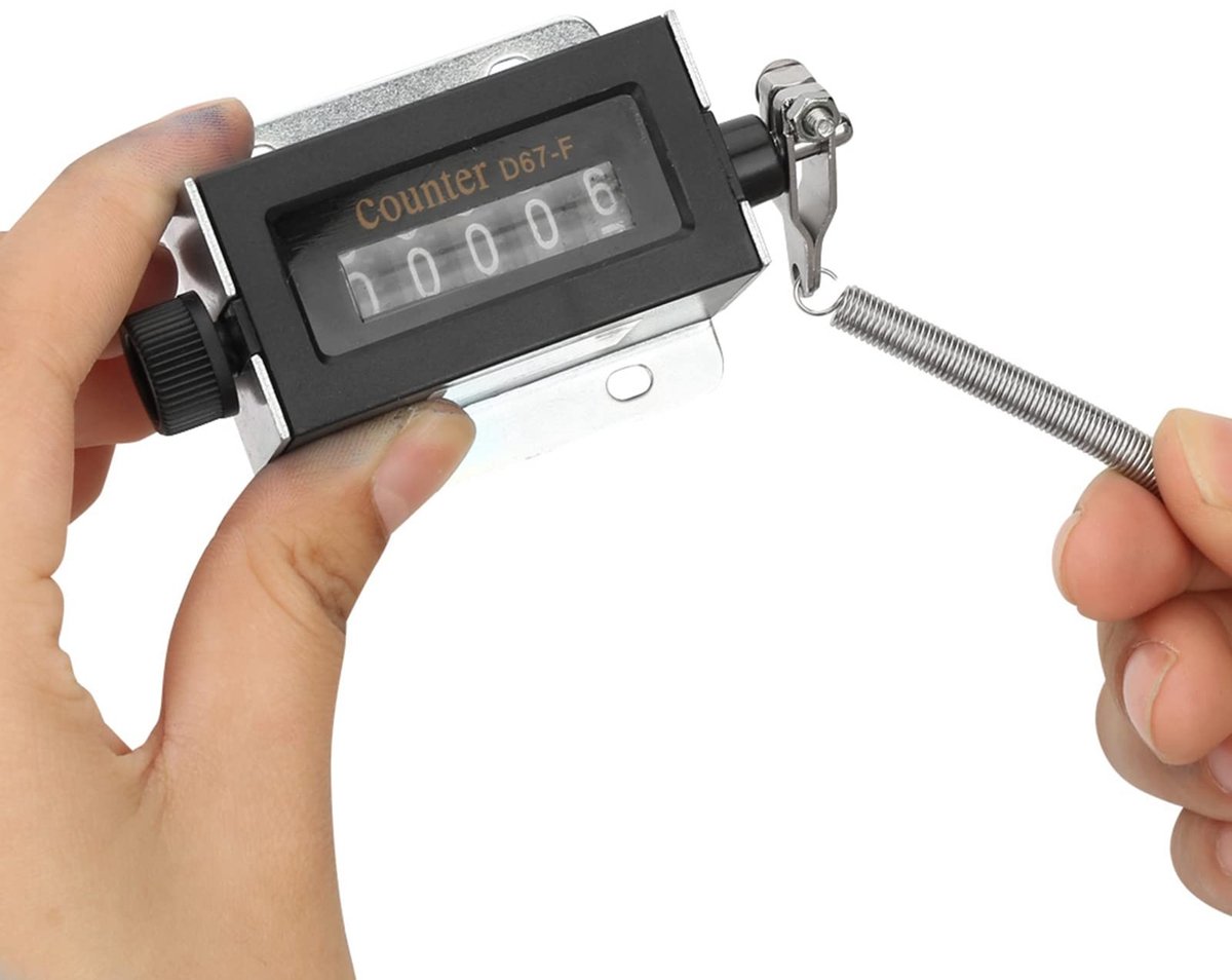 Dailygoods- Balenteller 5-cijferig - Handmatig Klikker - Tellen - Mechanisch - Resetbaar - Geschikt voor persen en drukmachines - Teller