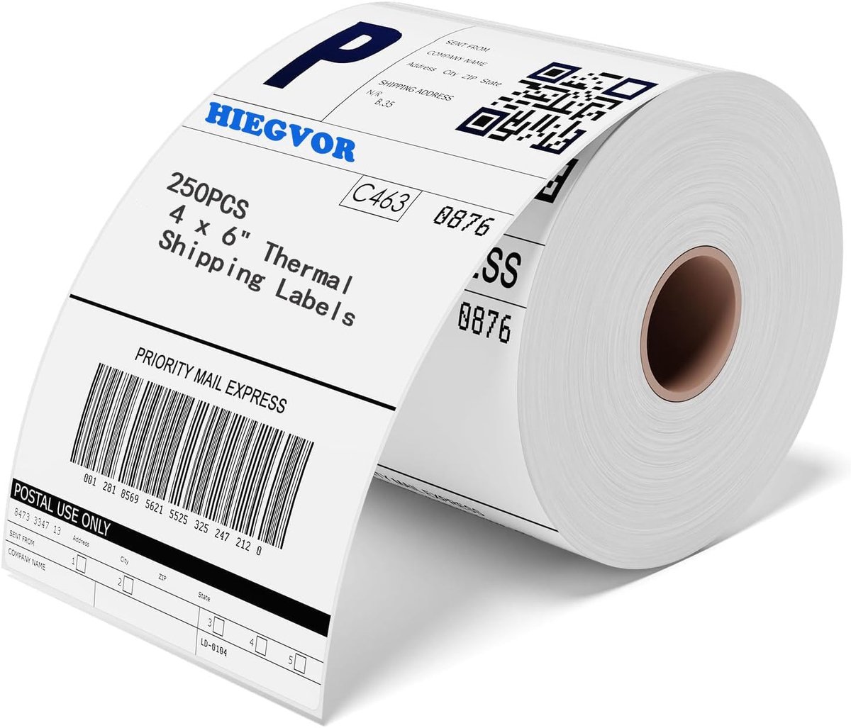Pak van 250 thermische etiketten 10,16 x 6 inch (4 x 6 inch) thermische verzendlabels 100 x 150 mm voor verzendlabels - ShopVlot