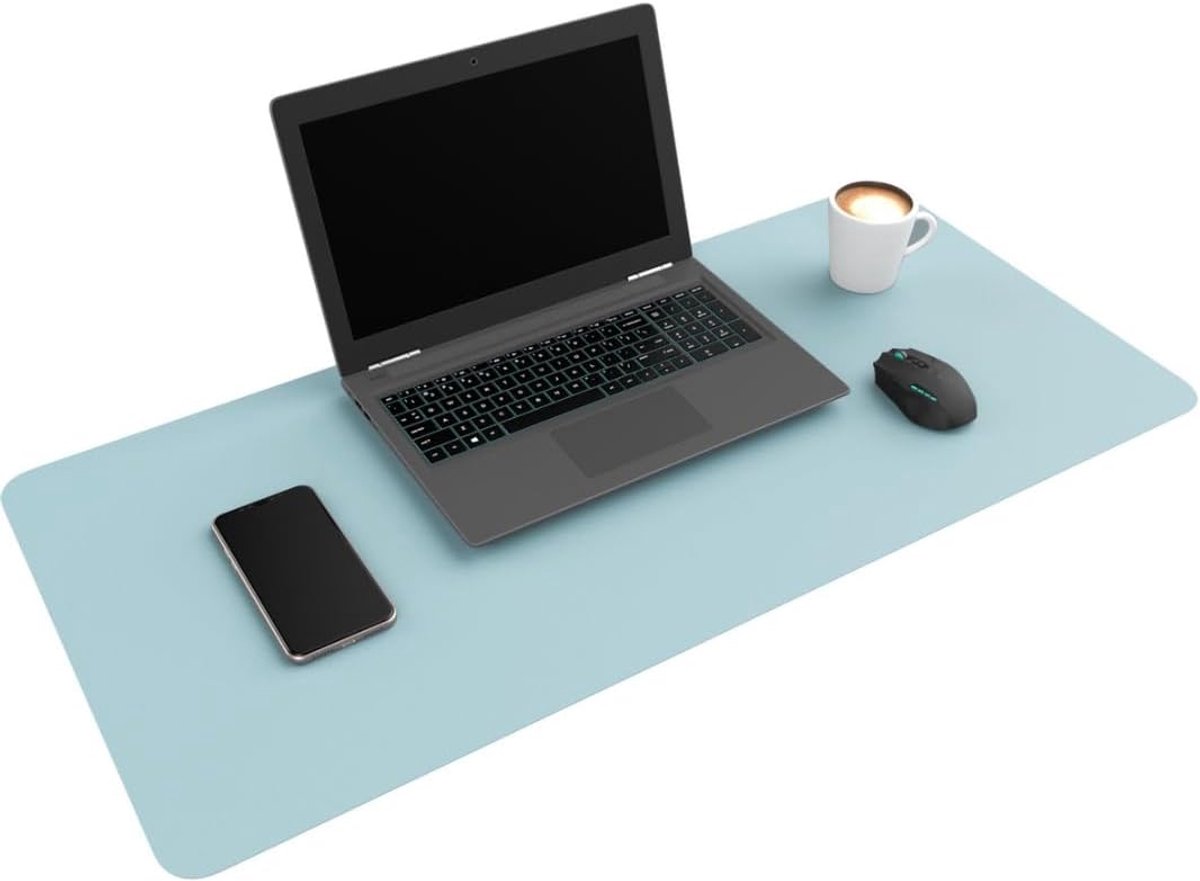 SnelShoppen - Desk Mat XXL 80x40 cm - Multifunctionele Muismat - Baby Blue - Ruimte voor Toetsenbord & Muis - Perfect voor Thuiswerkplek