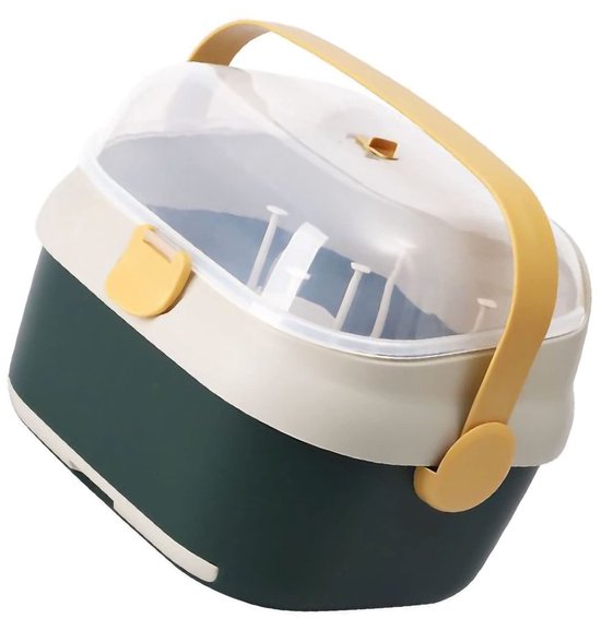 Dailygoods- Babyfles Droogrek Duurzaam - Opbergdoos met Deksel - Fopspeenhouder - Afneembare Houder - Ruimtebesparend - Efficiënt Organiseren - Flessenopbergdoos van Dailygoods — afbeelding 2