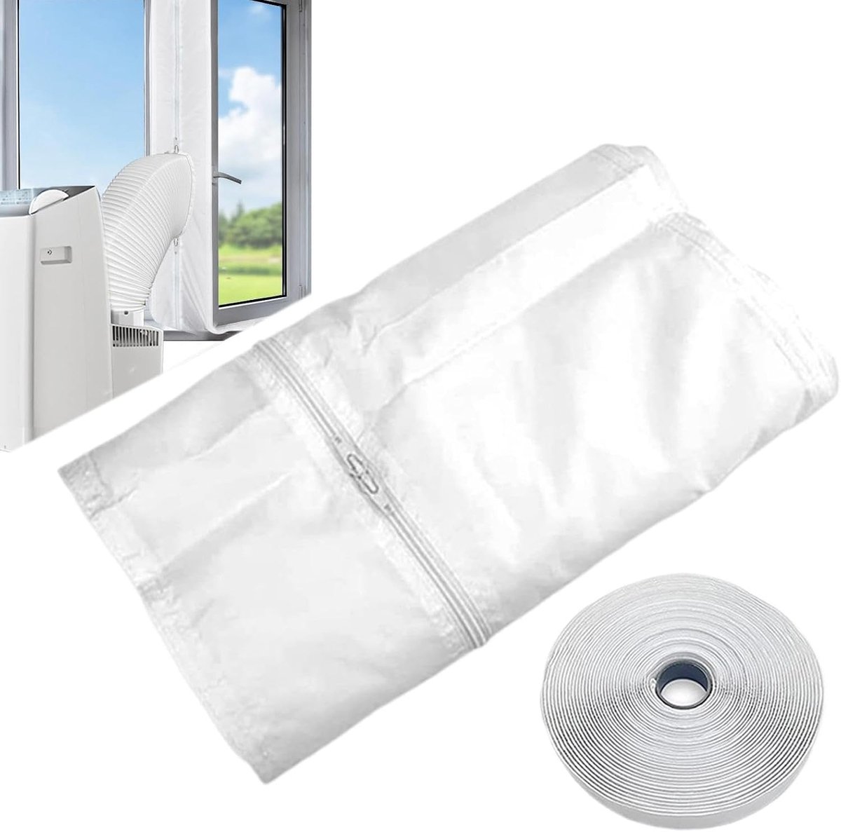 Thijox - Draagbare A/C Ventilatie Set | Compacte Vleugelraam Bevestiging zonder Boren | Luchtreiniger Afdichtingsset voor Slaapkamer, Woonkamer, Appar