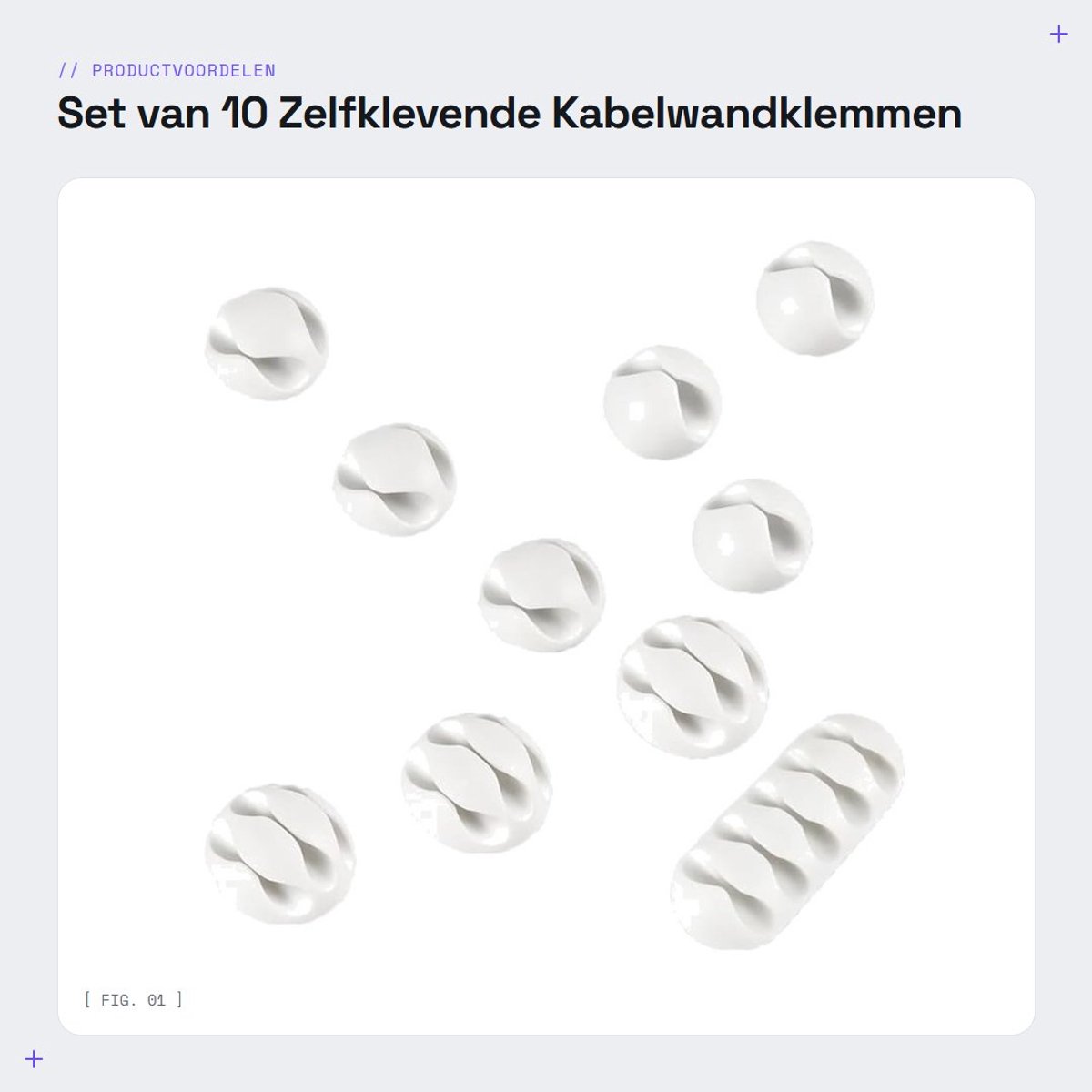 Dailygoods- Kabelwandklemmen 10 Stuks - Draadclips/Zelfklevend - Kabelbinders/Kabelorganiser - Duurzaam/Scheurbestendig - Voor Meerdere Oppervlakken - Sterke Kleefpad - Kabelclips