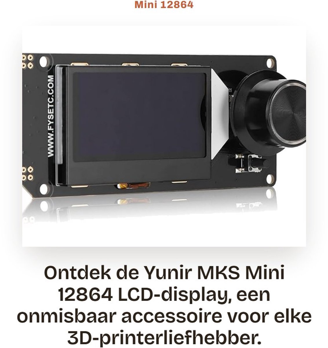 Dailygoods- LCD-display met SD-kaarthouder - Mini 12864 - 3 Typen - ABS Materiaal - Ondersteuning voor Marlin - Eenvoudig te gebruiken - 3D-printer Scherm