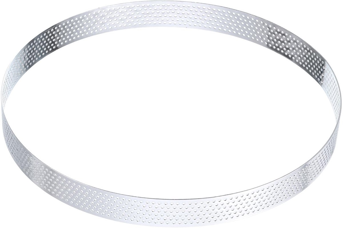 Dailygoods- Cake Ring 20cm - Roestvrij Staal - Perforaties voor Ventilatie - Antikleef Coating - Mousse/Cheesecake - Eenvoudig te Reinigen - Bakring