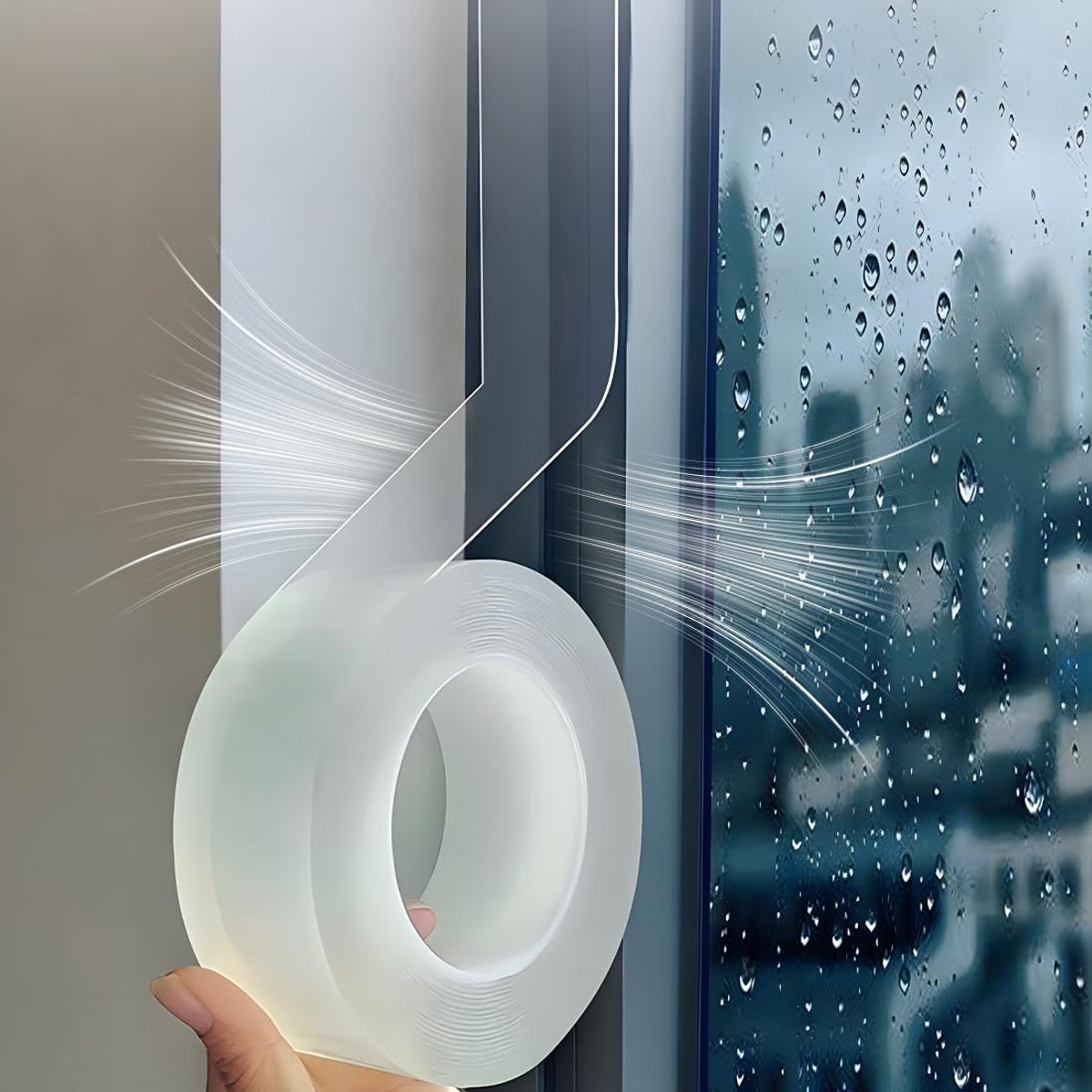Thijox - Zelfklevende Isolatietape voor Ramen en Deuren, 5 cm x 20 m, Waterdicht Plakband, Geluid- en Temperatuurisolatie, Ideaal voor Winter en Stofb