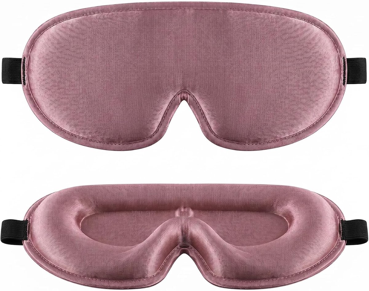 Thijox - 3D Slaapmasker voor Zijslapers, Verstelbaar Oogmasker voor Dames en Heren, Lichtblokkerend en Ademend Materiaal, Roze, Perfect voor Vliegtuig