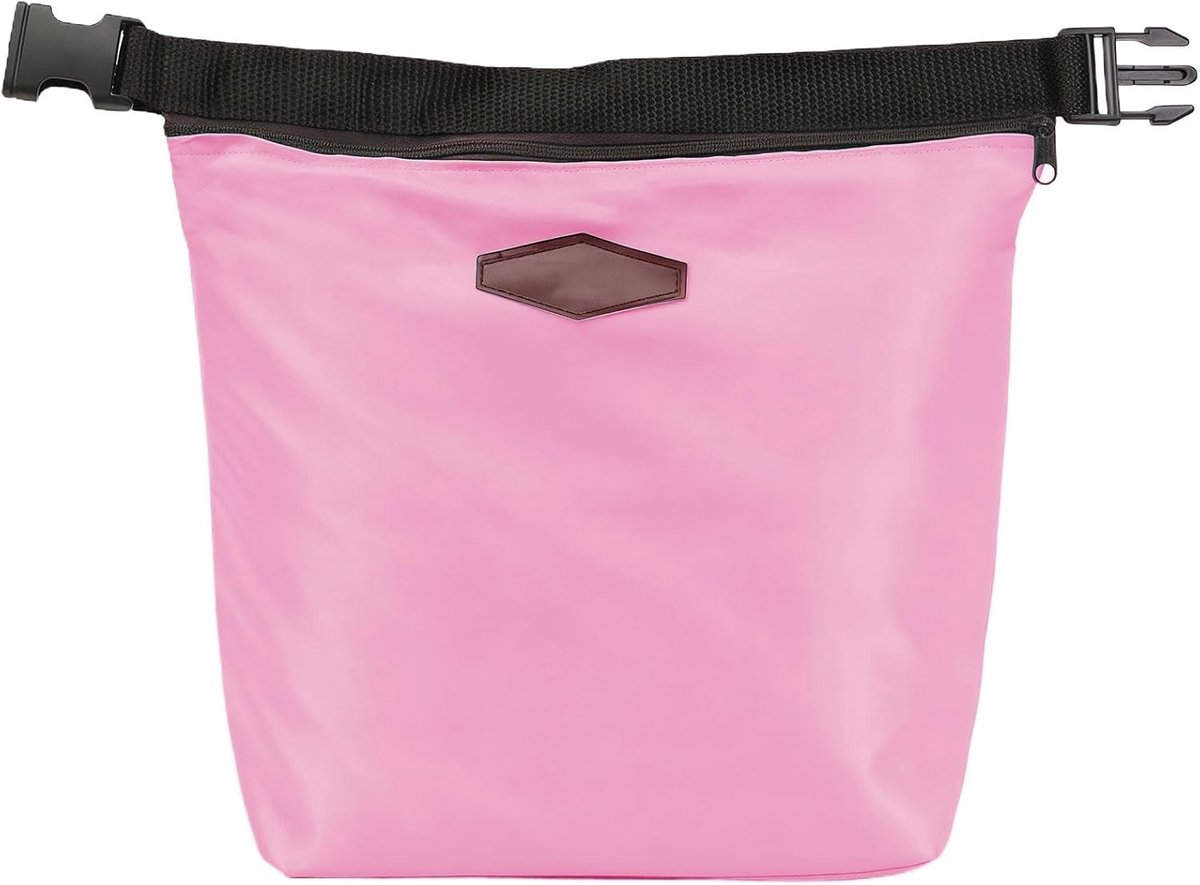 Thermische koeltas voor lunch en picknick, draagbare tas met ritssluiting in blauw en roze