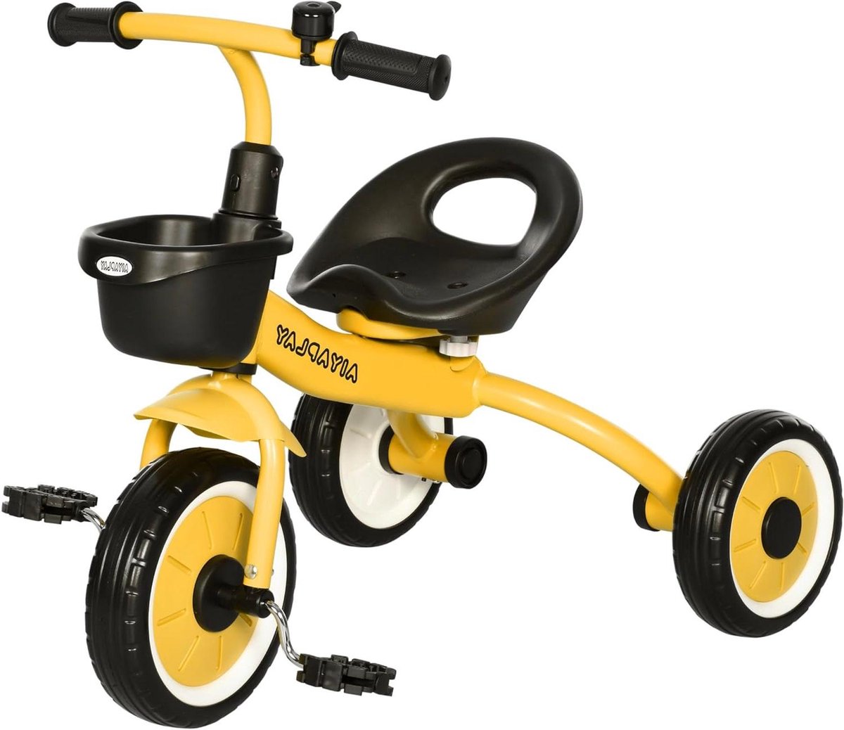 Kinder driewieler - Loopfiets peuter - Buiten spelen - Verstelbaar zadel - 70.5 cm lengte - Geel