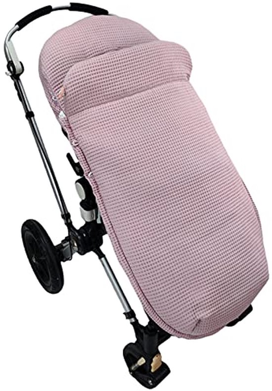 Universele Voetenzak - Baby Dekje - Wandelwagen Comfort - Handgemaakt in Spanje - Verstelbaar - Gepoederd Roze — afbeelding 4