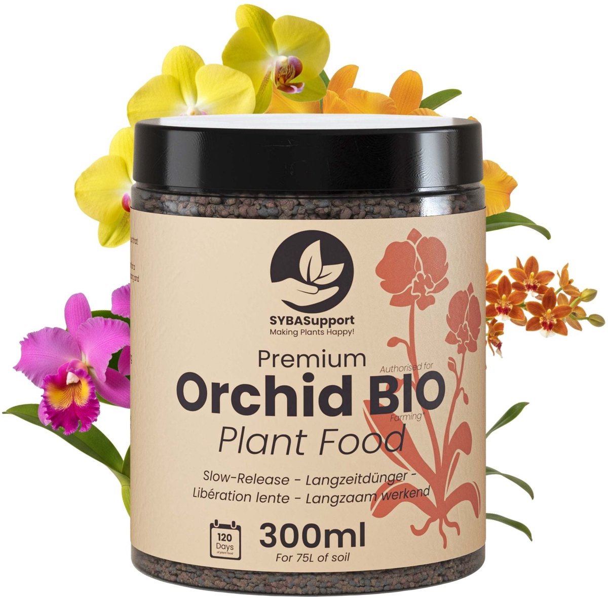 SYBASupport - Orchideeën Voeding 300ml - Langzaam Vrijkomende Korrels voor Potgrond