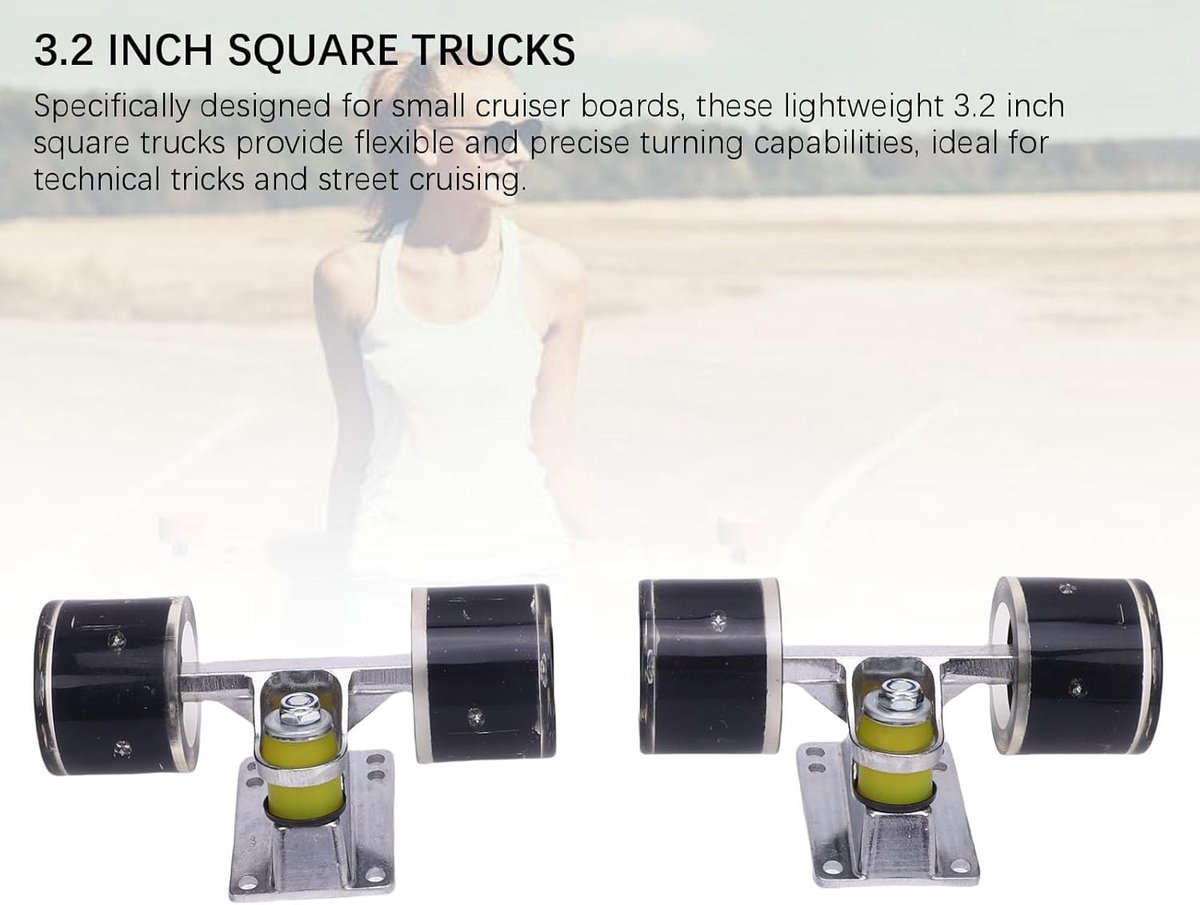Longboard Skateboard Trucks en Wielen Set 55 x 45 mm PU Wielen Aluminium Trucks en Hardware Combo voor Cruisers en Tricks