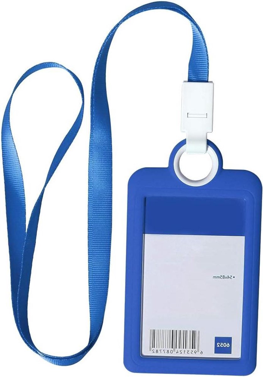 Badgehouder met Lanyard - Kaarthouder - Veilig Identificeren - Zacht en Stevig - 69x122mm - Donkerblauw