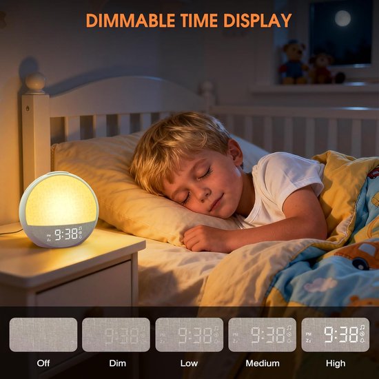 Daglichtwekker Lichtwekker - Slaaphulp Wekker - Rustig Ontwaken - Zonsopgang Simulatie - 11 Kleuren - Taupe — afbeelding 3