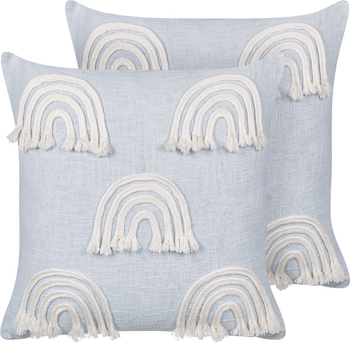 Beliani LEEA - Sierkussen set van 2 - Lichtblauw - 45 x 45 cm - Katoen
