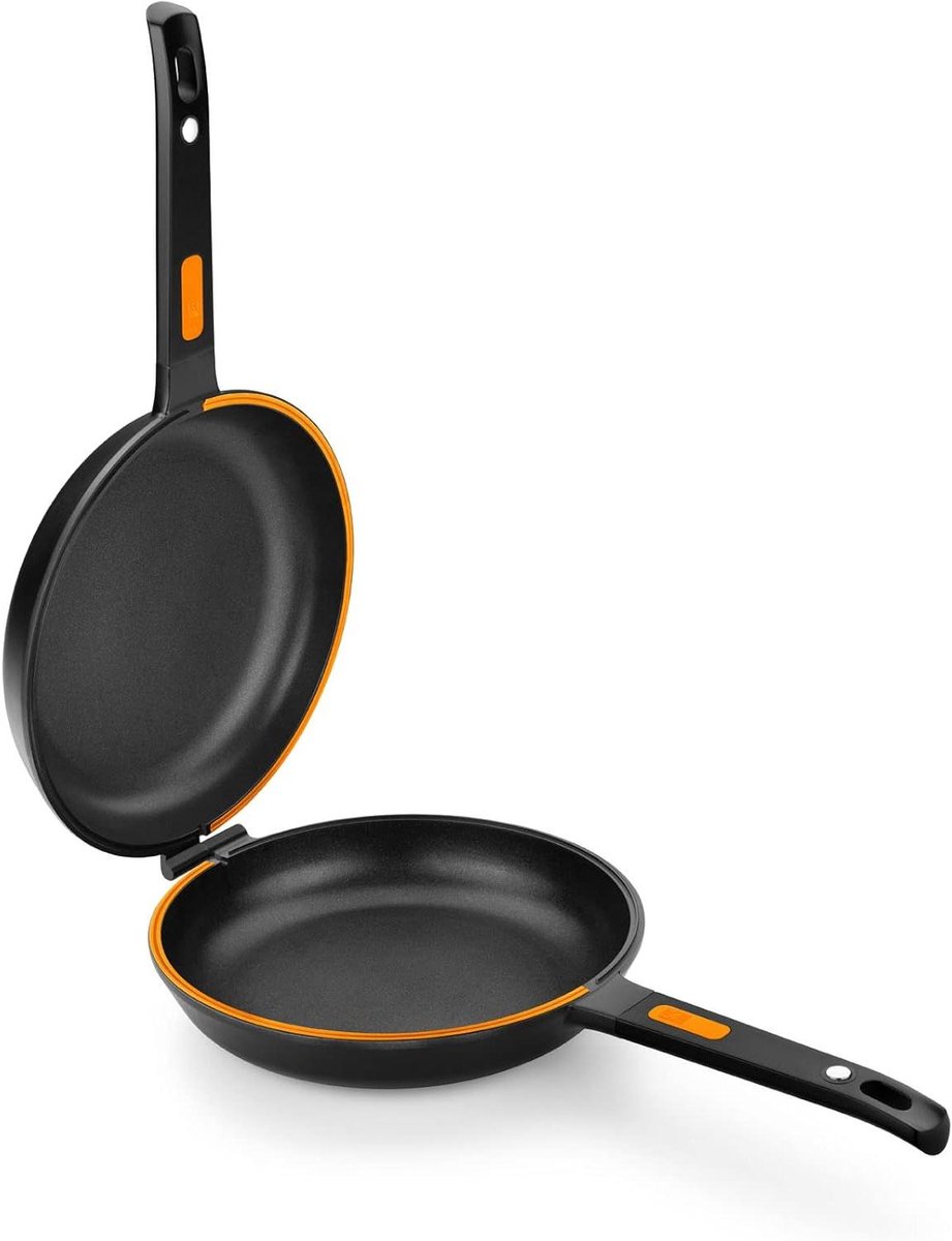 Omelet Pan Koekenpan Duo Lekkere Maaltijden Dubbelzijdig Ontwerp 26 cm Zwart