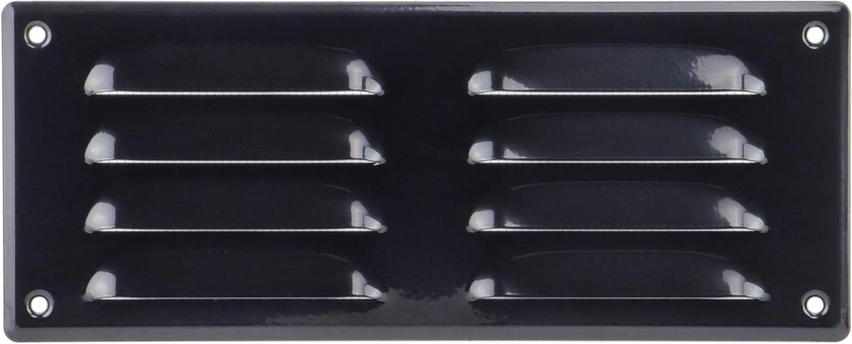 Ventilatierooster Metaal - Afvoerluchtrooster Afdekking - Binnenklimaat Verbeteren - Bescherming Tegen Knaagdieren - 26 x 10.5 cm - Zwart
