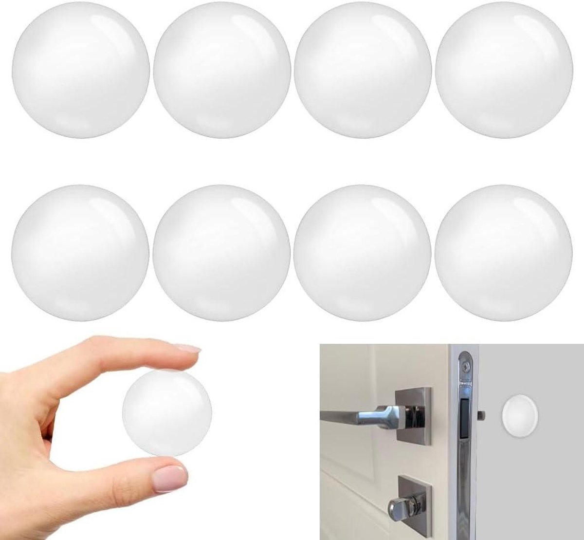 Deurstoppers - Muurstickers Buffer - Muren Beschermen - Zelfklevend Elastisch - 8 Stuks 50mm - Transparant