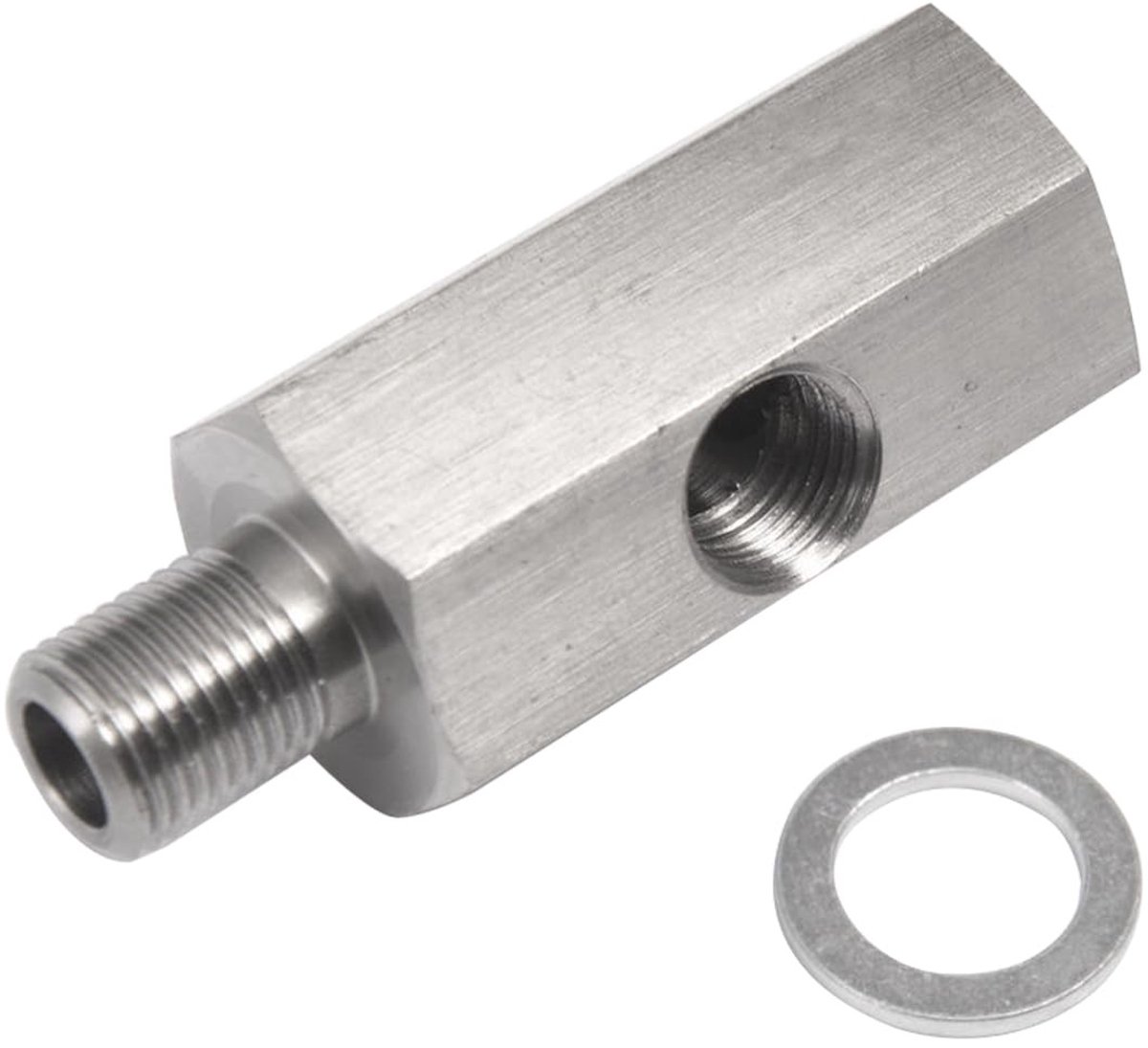 Dailygoods - Oliedruksensor-adapter - 1/8 binnendraad - Roestvrij staal - Metrische M12X1,5 - Voor motoren - T-stuk adapter