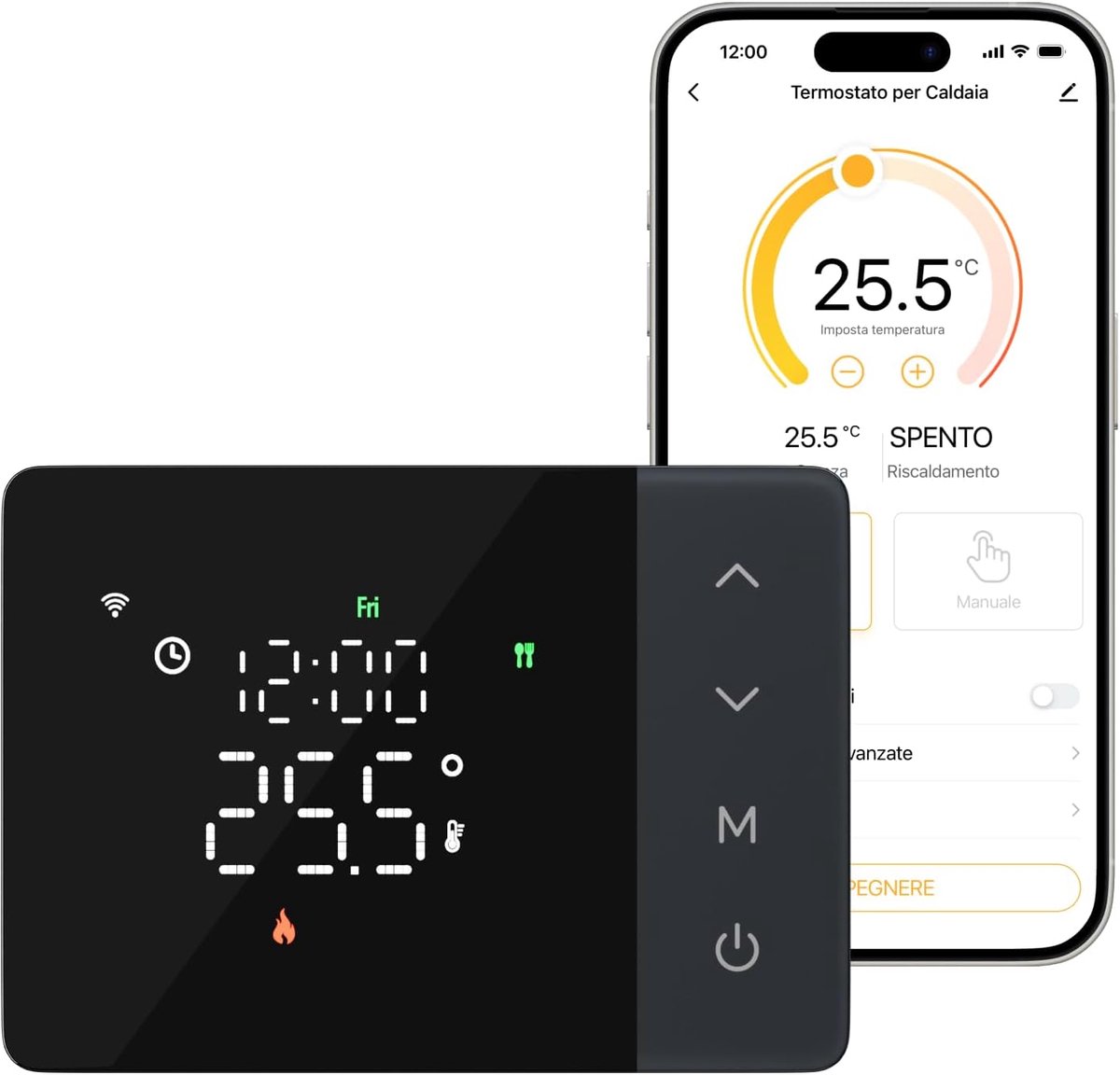 Thijox - WiFi 6 Thermostaatbatterij voor Gasboiler, Dual Band 2,4/5 GHz, Programmeerbaar, Droog Contact, Compatibel met Alexa & Google Assistant, Zwar