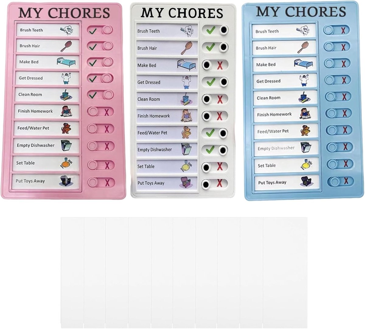 SnelShoppen - 3-Delige Planner Set voor Kinderen, Memo en Checklist Borden met 40 Lege Pagina's, Draagbare To-Do Lijst en Routine Planner voor Studie,