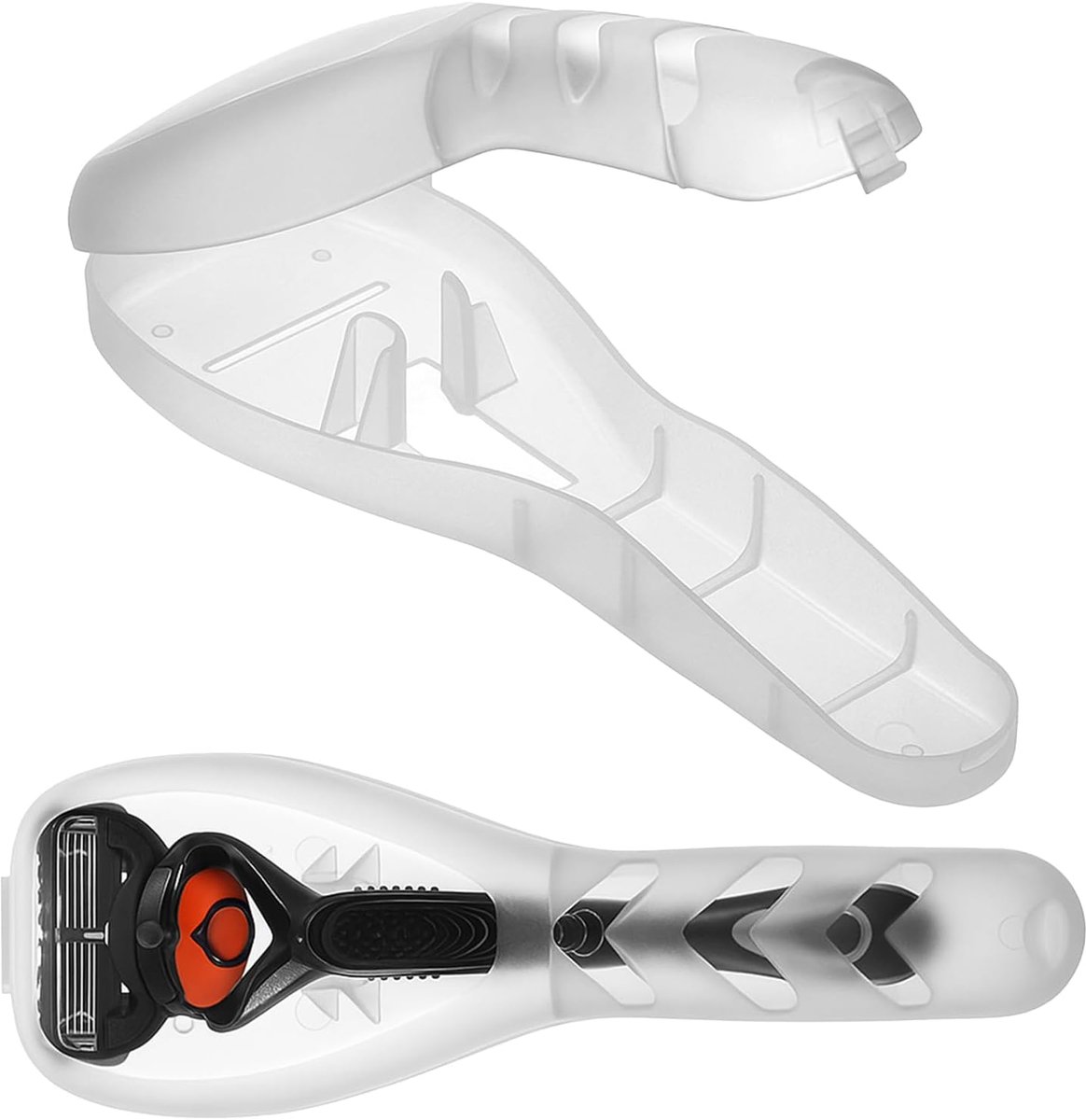 SnelShoppen - Set van 2 Transparante Reis Etuis voor Scheermesjes, Draagbare Handmatige Scheerbescherming, Plastic Reisdoos, Universele Scheerhouder e
