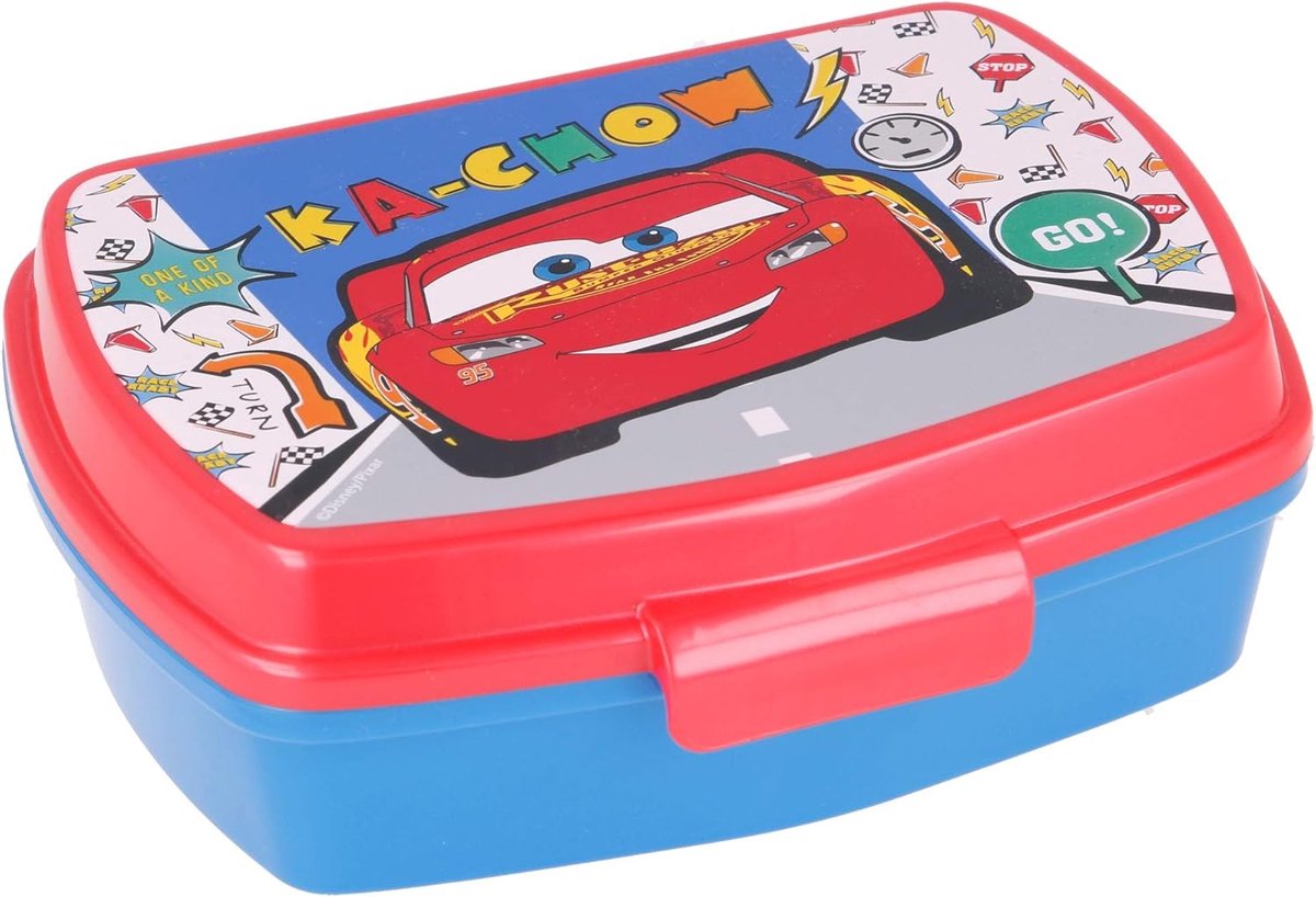SnelShoppen - Lunchbox Kinderen Auto's 1350ml - Rectangulaire Lunch Box BPA-Vrij en Stevige Plastic - Ideaal voor School en Snacks