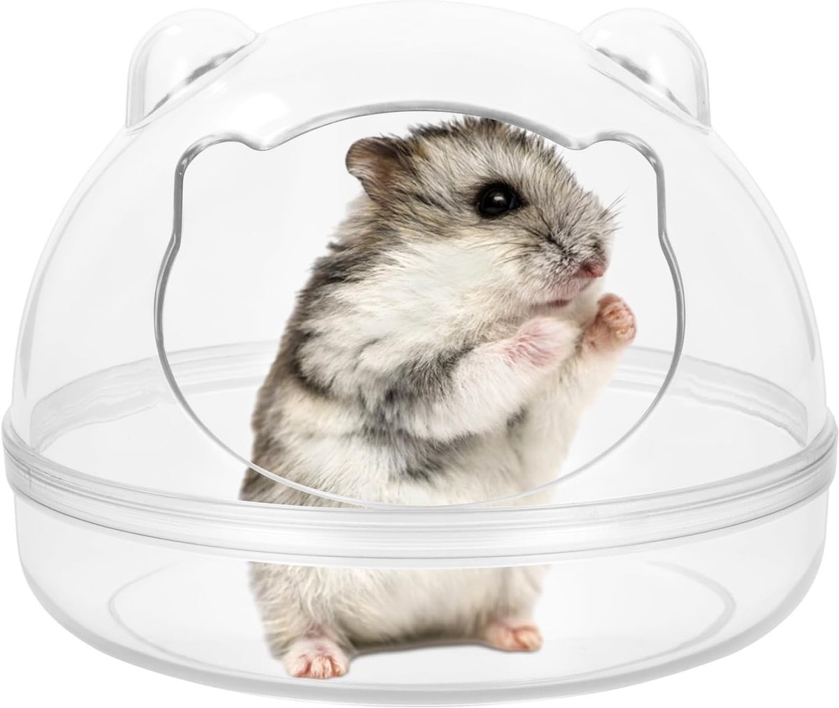 Transparante zandbadcontainer voor hamsters, woestijnmuizen en kleine dieren - ideaal voor een schone en comfortabele leefomgeving