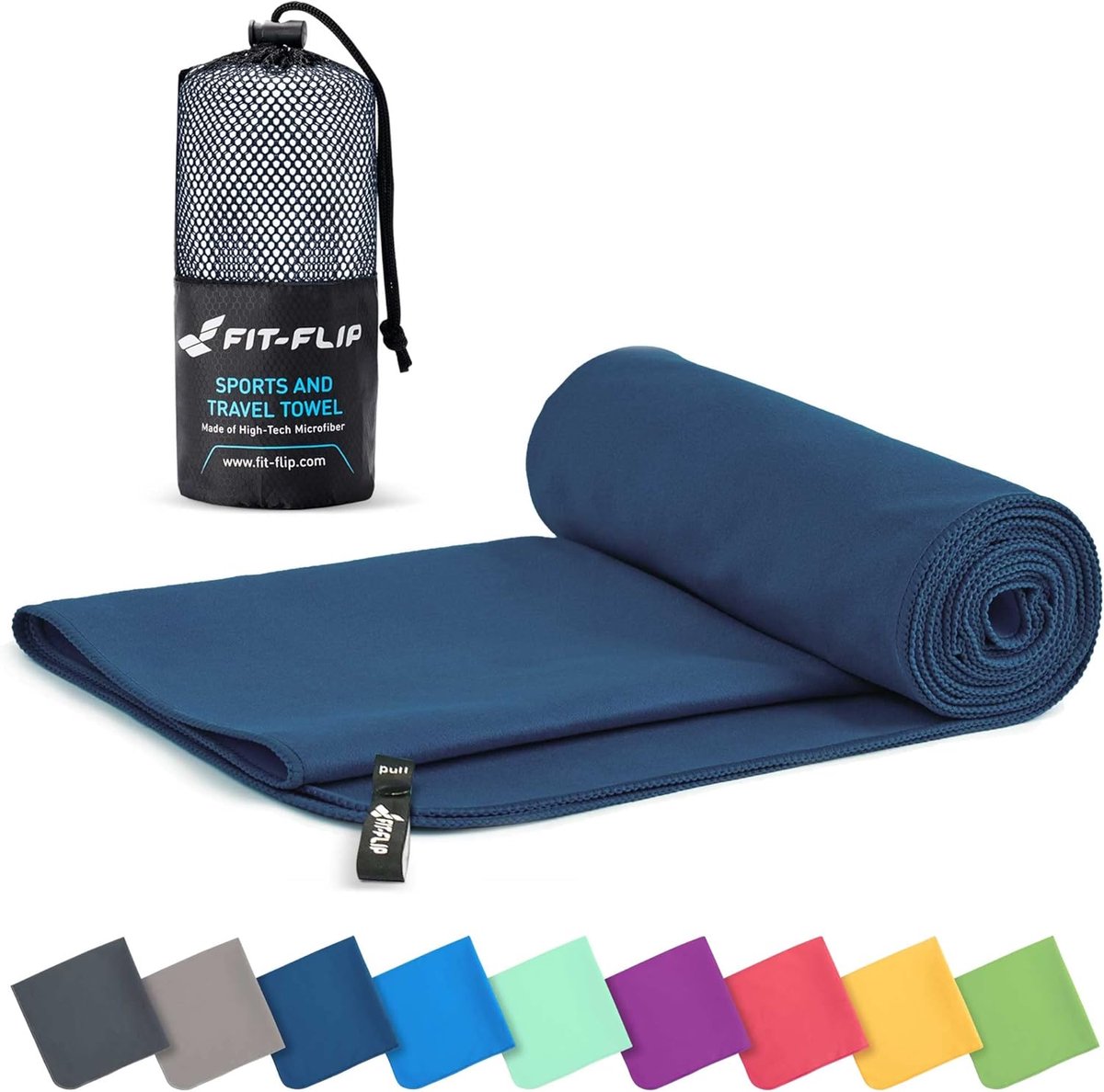 Thijox - Microvezel Handdoek 60x120cm - Compact, Ultralicht & Sneldrogend - Ideaal voor Sport, Reizen, Strand & Camping - Marineblauw