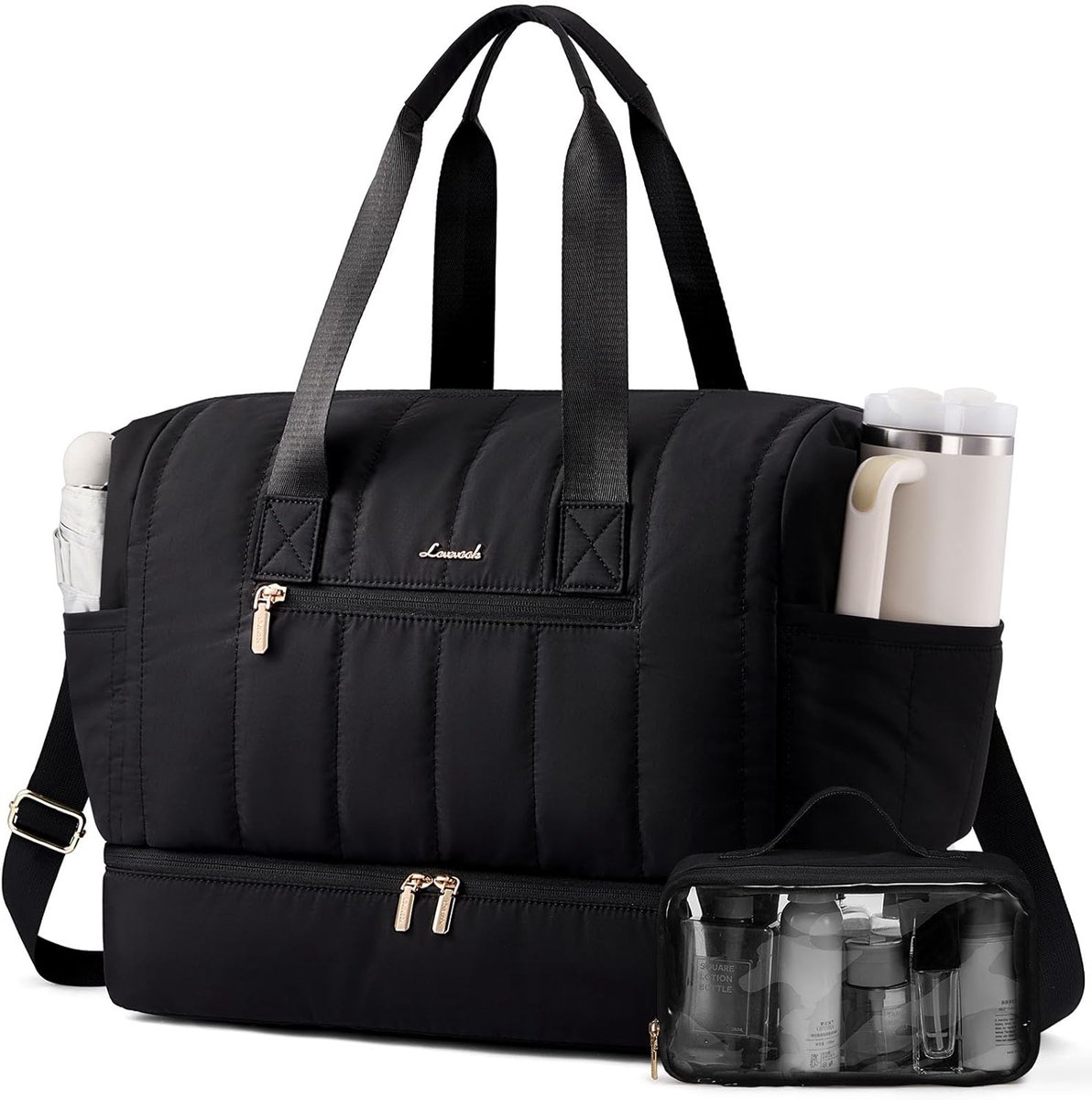 Thijox - Dames Reistas Weekendtas Grote Handbagage met Schoencompartiment & Vak voor Natte Spullen - Ideaal voor Sport, Reizen, Vakantie en Geboorte