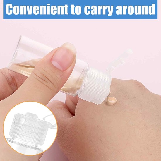 Thijox - 15 ml Reisflessen Set van 12 Stuks - Transparante Plastic Flessen met Flipdop voor Cosmetica, Vliegtuig, Reizen, Zakenreizen, Camping, en Mee van Thijox — afbeelding 3