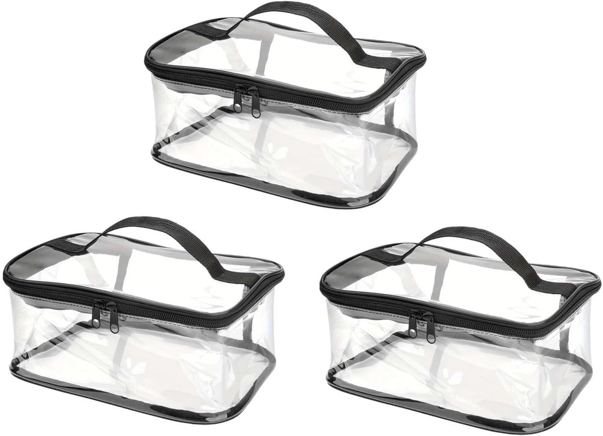 Thijox - Waterdichte PVC Make-uptas - Transparante Reis-Toilettas - Uniseks Handbagage - 24x17x11 cm - Modern en Vochtbestendig voor Zorgeloos Reizen