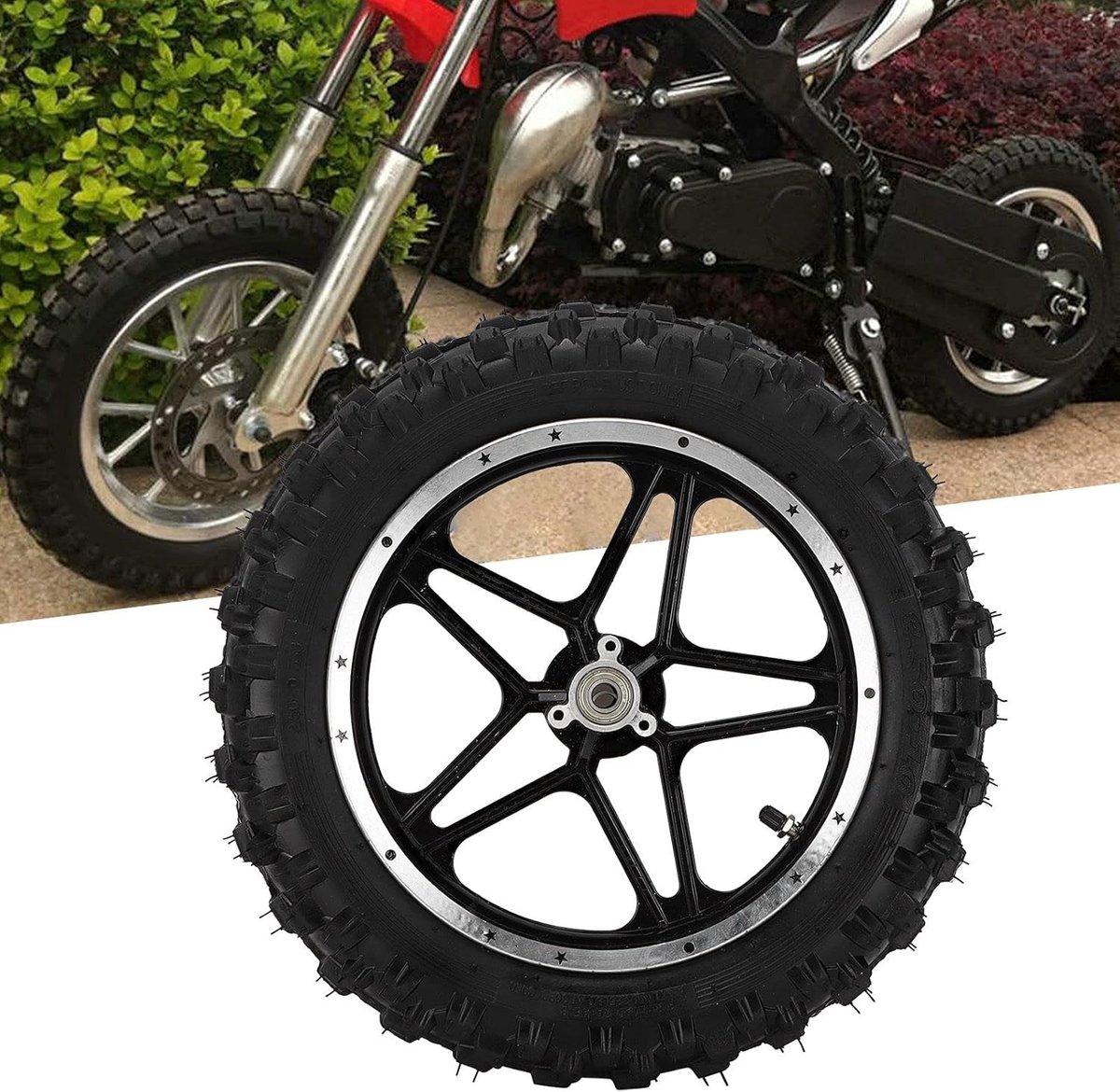 Vervangend Achterwiel van Staal voor Mini Pocket Bike en Motorfiets - Geschikt voor 47cc en 49cc 2-takt Modellen, Duurzaam en Betrouwbaar