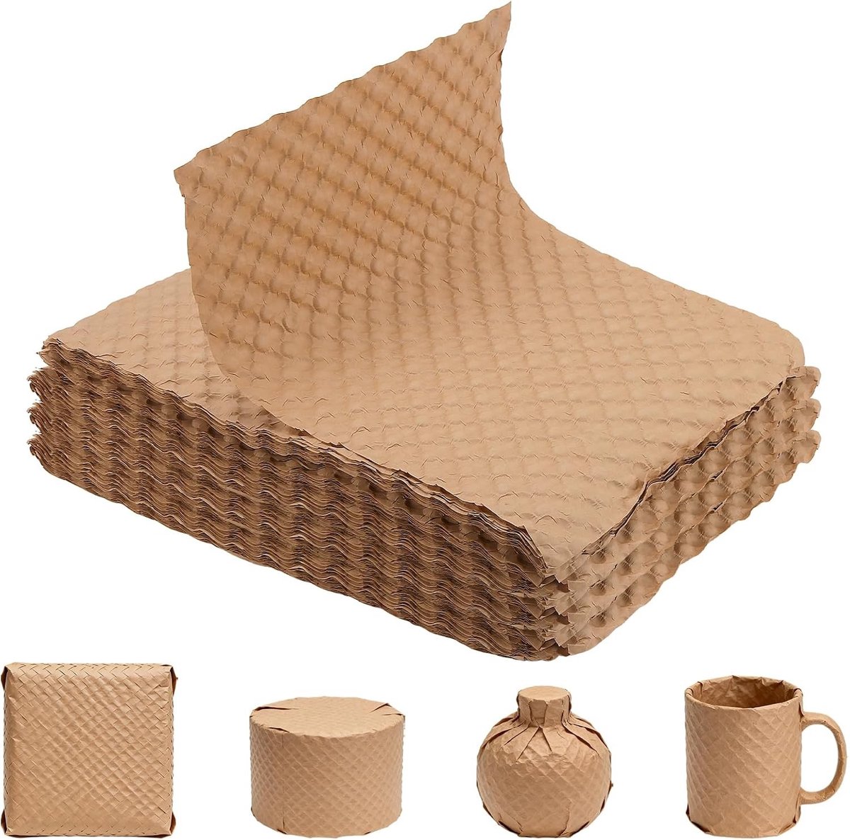200 Vellen Inpakpapier met Honingraatstructuur, 29x40cm, Duurzaam Verpakkingsmateriaal voor Verhuizen, Verzenden en Beschermen van Voorwerpen