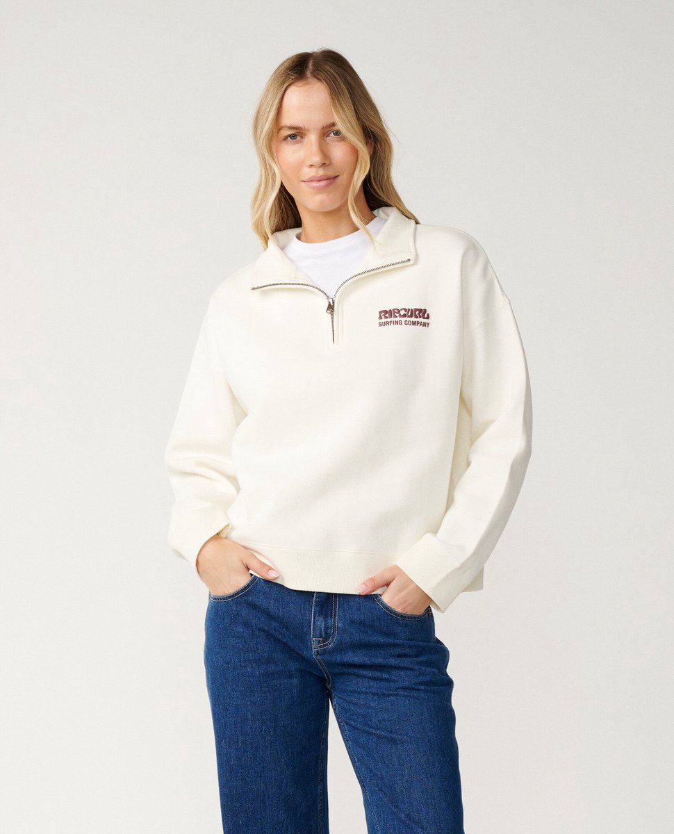 Rip Curl Surf Puff 1/4 Zip - Bone